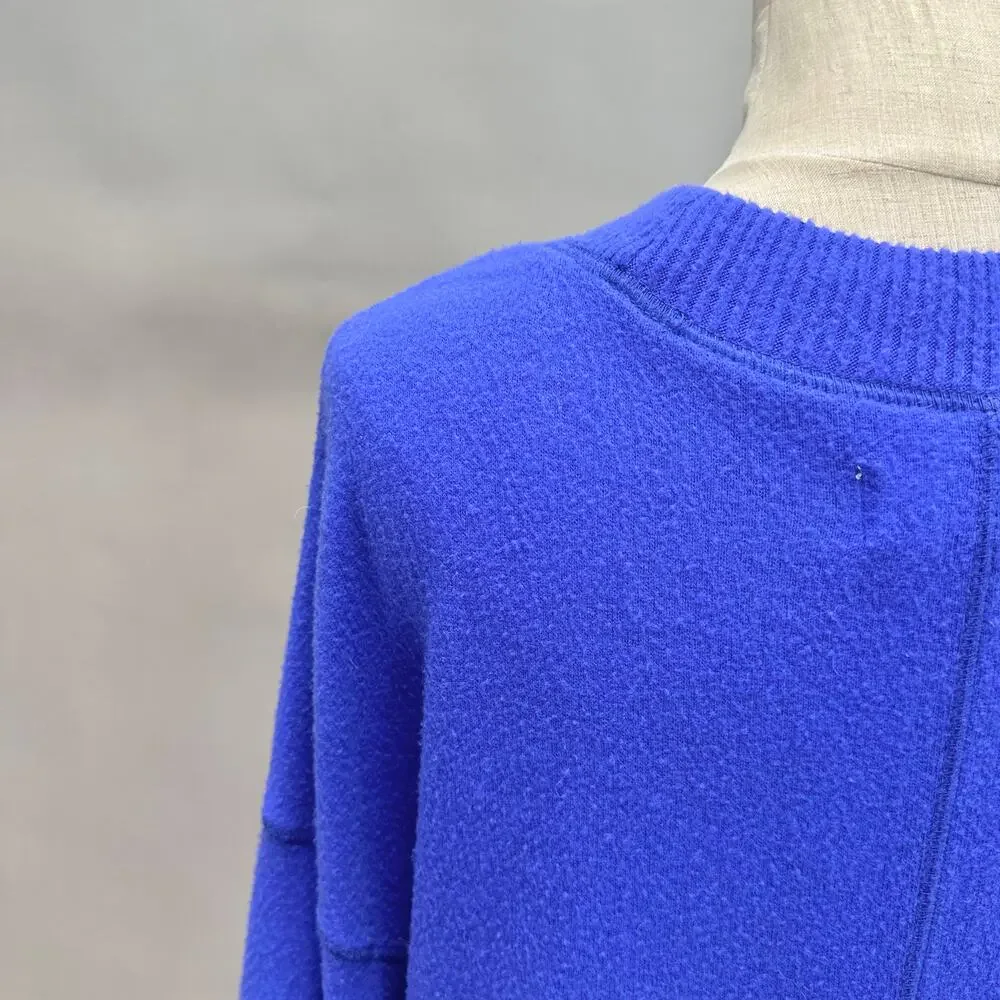 Free People Beach TGIF Pullover Sweater In Royal‎ Blue Size Extra Small